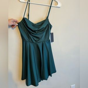 Deep Green Formal Mini Dress